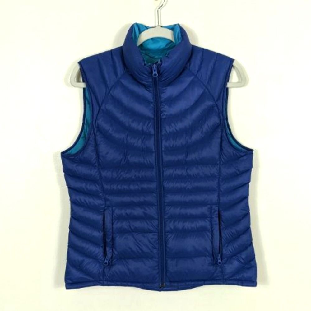 Bernardo Goose Down Insulated Feather Vest Women's Medium Blue